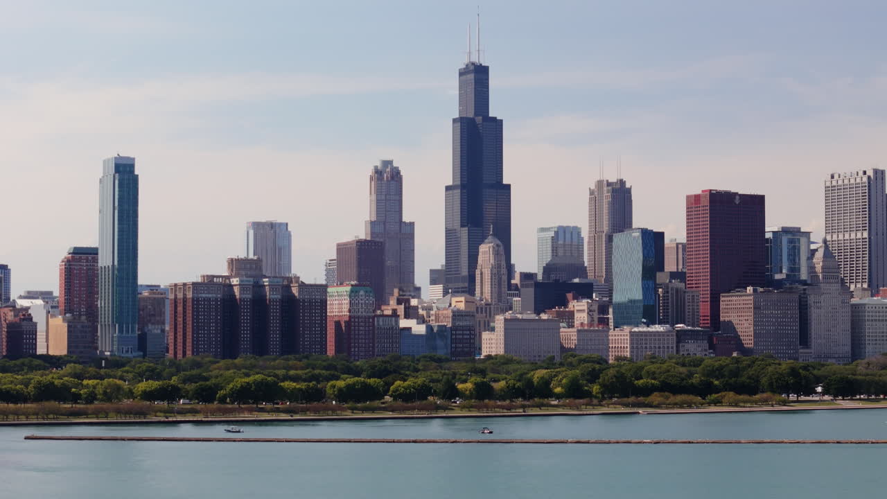 Chicago Skyline View from Lakefront