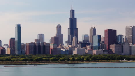 chicago skyline view from lakefront