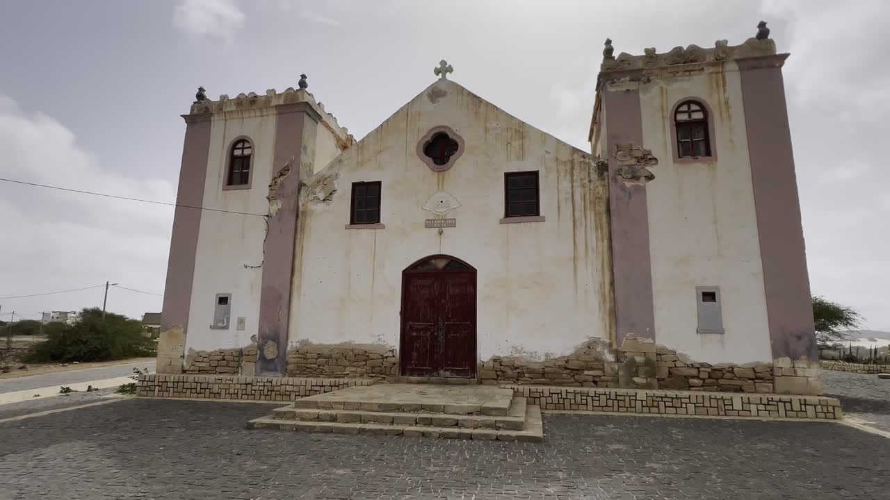 Historic Boa Vista Church of Sao Roque, Rabil, Cape Verde, moving scene
