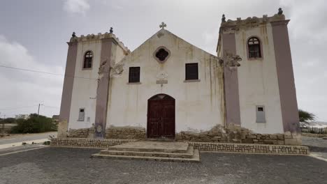 historic boa vista church of sao roque, rabil, cape verde, moving scene