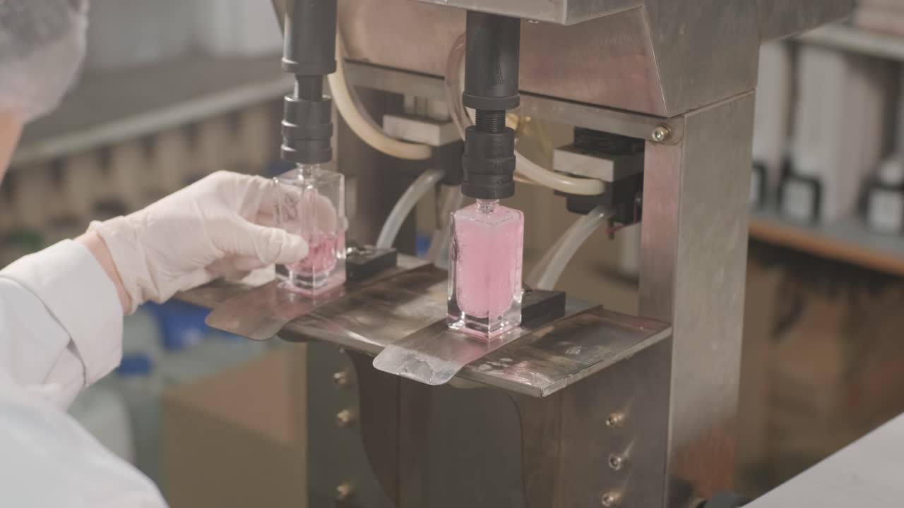 Cosmetic Liquid Filling in a Factory