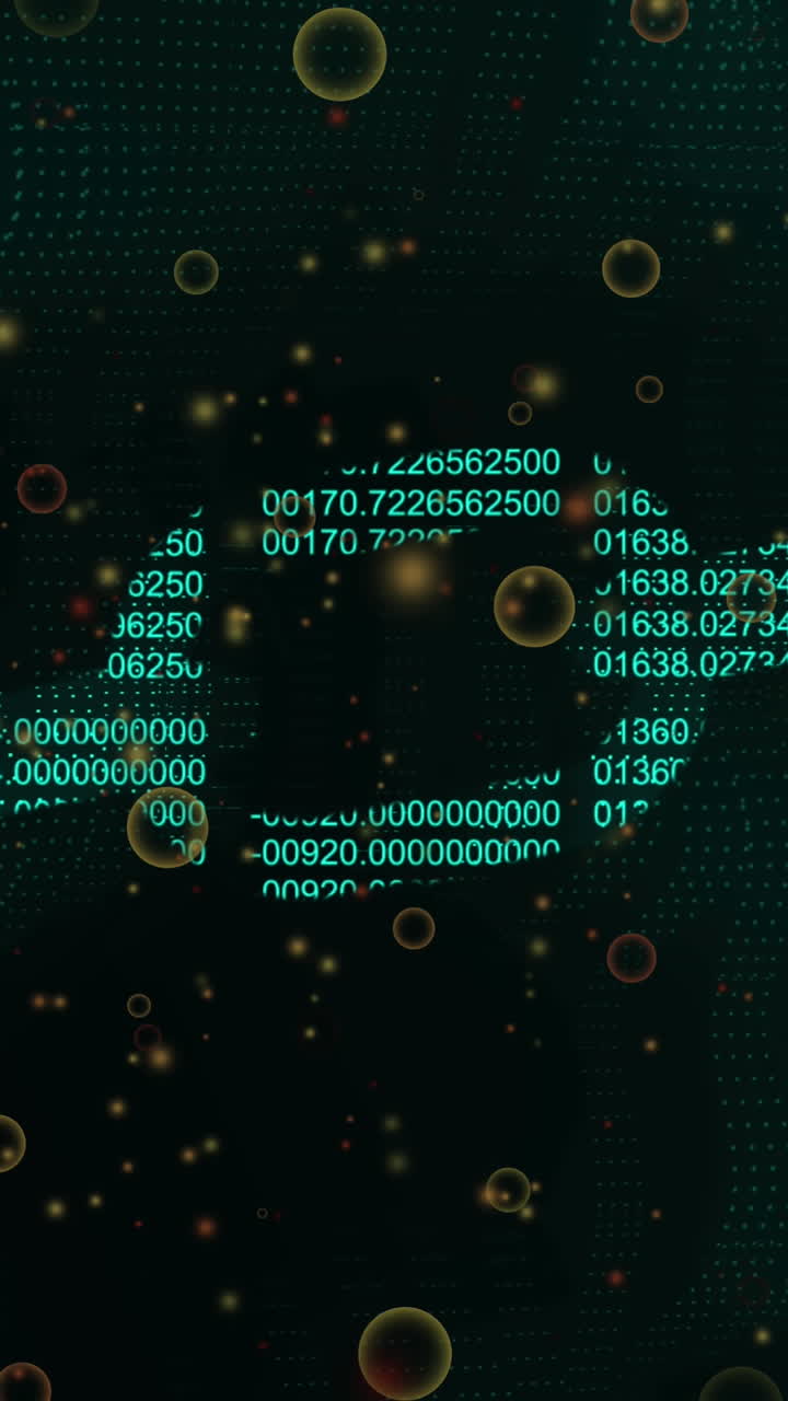 animación de la cadena de bloques sobre un fondo negro con círculos