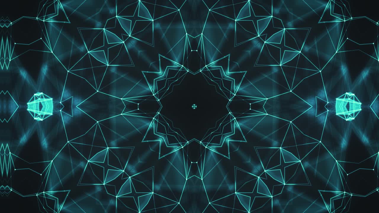 patrón de estrella azul fractal, expansión, duplicación, formas psicodélicas, parpadeo, bucle vj