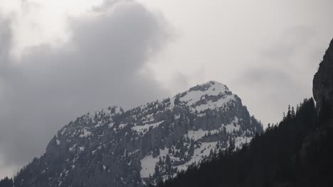 snowy rocky mountains with cloudy weather