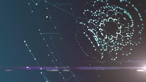 nodos digitales y vórtice de información de datos