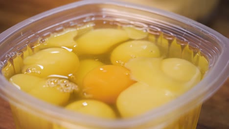 eggs in a plastic container