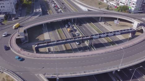 Static-4k-aerial-shot-of-Roundabout-and-highway-in-New-belgrade