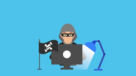 animación de tecnología de seguridad cibernética hd