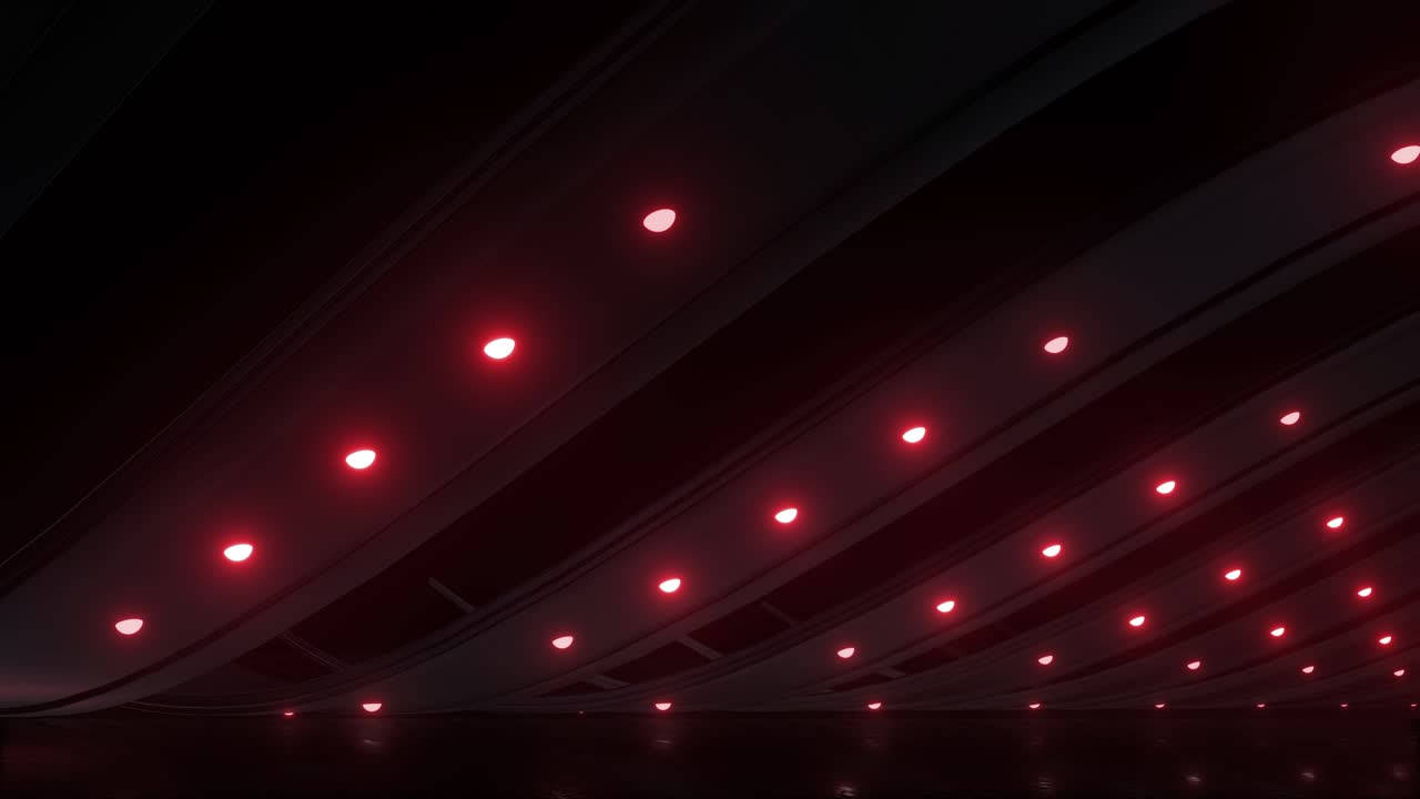 Abstract Futuristic Tunnel with Red Neon Lights