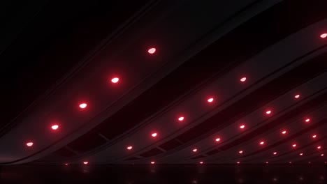 abstract futuristic tunnel with red neon lights