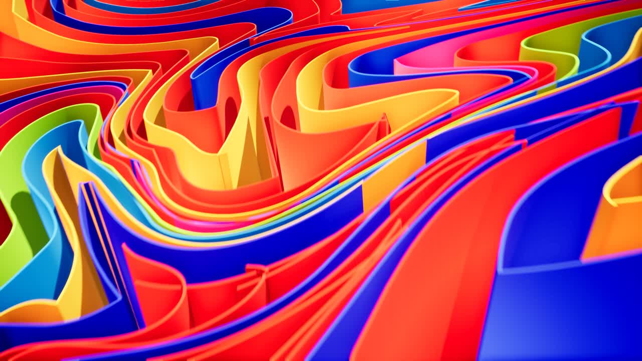 animación de gradiente de onda colorida.. futuros patrones geométricos fondo de movimiento. renderización 3d 4k