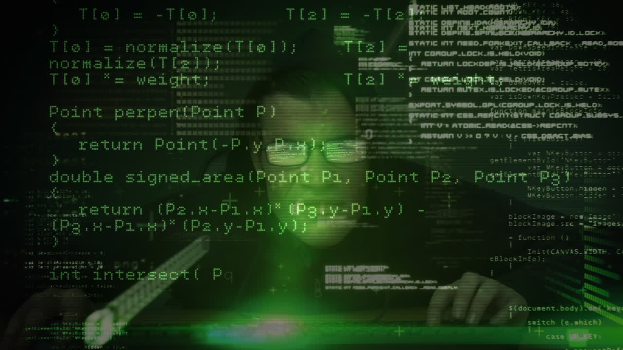 hacker usando una computadora en una habitación oscura