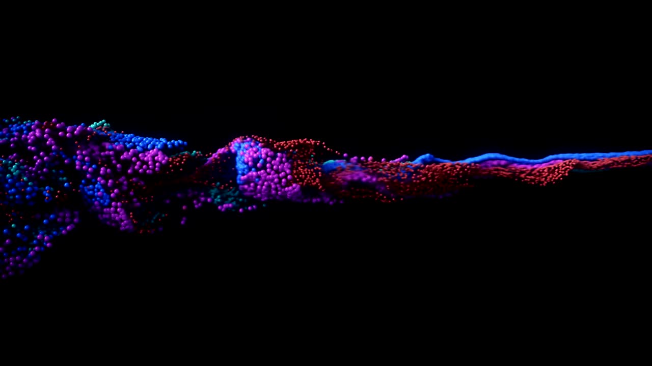 Fluid / paint simulation exploding forward.