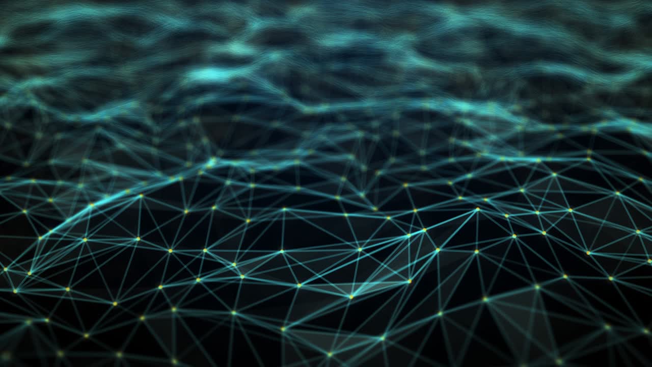 Digital connection wire mesh moving. Abstract seamless looping technology background 4k resolution.