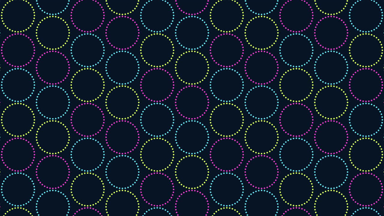 Abstract black and blue circular pattern with interconnected small circles, resembling a target design