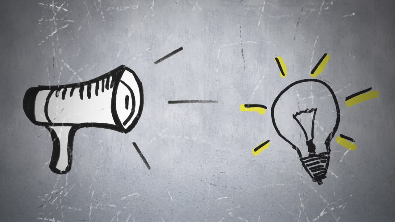 megáfono y bombilla