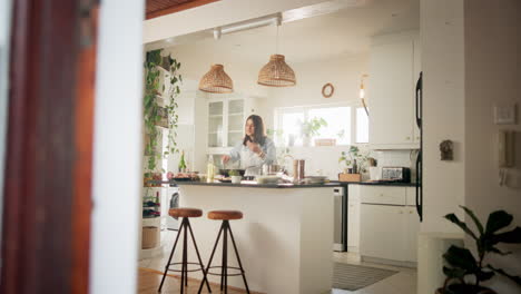 woman cooking in a modern kitchen