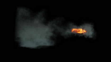 explosión de fuego y humo