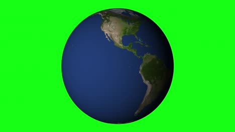 el planeta tierra desde el espacio. escena verde.