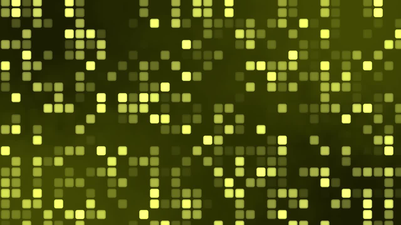 Animated yellow Digital Square looped technology Background appears and disappears, looped