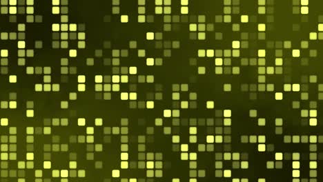 animated yellow digital square looped technology background appears and disappears, looped