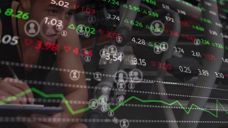 compuesto de procesamiento de datos financieros sobre mujeres que ejercen
