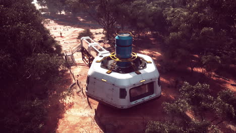 futuristic habitat in a desert landscape