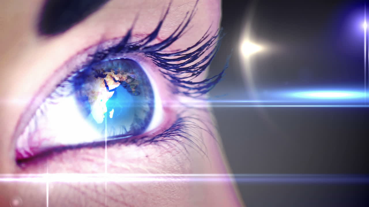 la tierra giratoria en el ojo humano