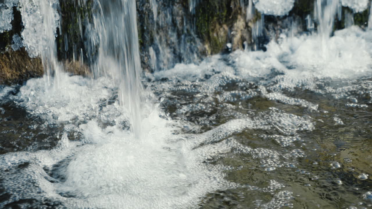 Close-Up of Water Flowing Over Rocks