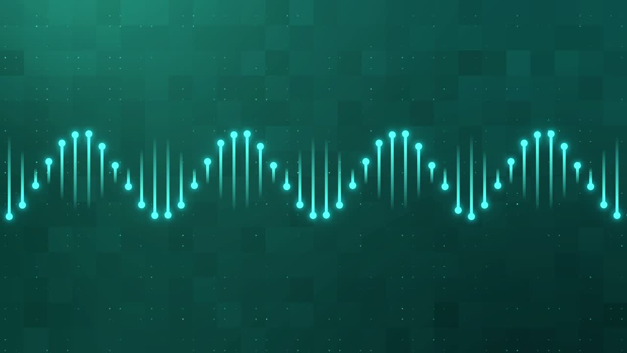 Animated abstract geometric background of glowing wave. futuristic music equalizer sound rhythm. Dynamic looped animation. digital technology neon wave motion graphics. symmetric graph diagram.