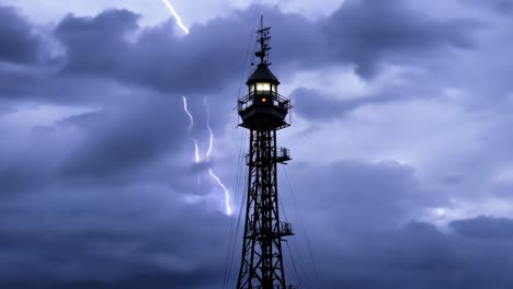 lighthouse in a storm