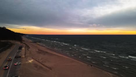 Descending-over-Lake-Michigan-during-a-fall-sunset