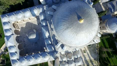 aerial view of yavuz sultan selim mosque from sky, istanbul turkey