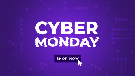 an animation of a cyber monday composition with flat design