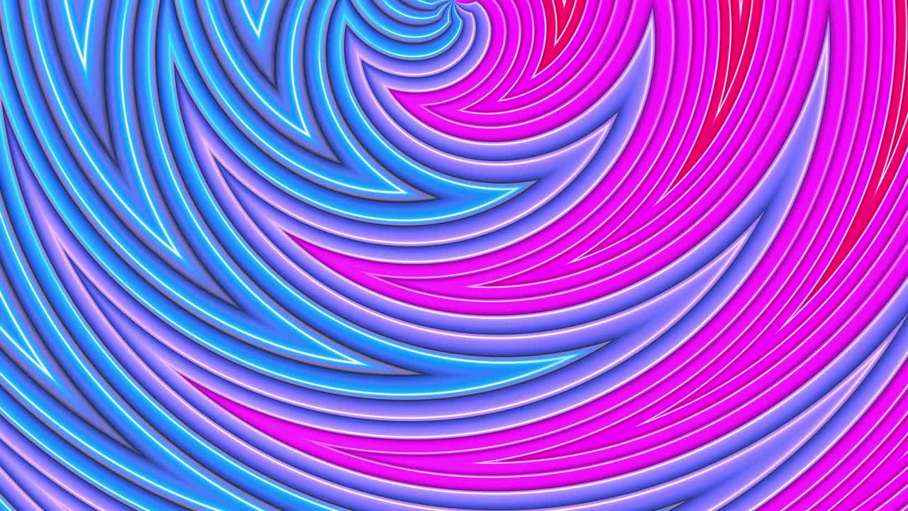 Abstract 3d seamless bright background in 4k with blue violet tapes. Blue violet stripes move cyclically in simple geometry cartoon creative style. Looped smooth animation.