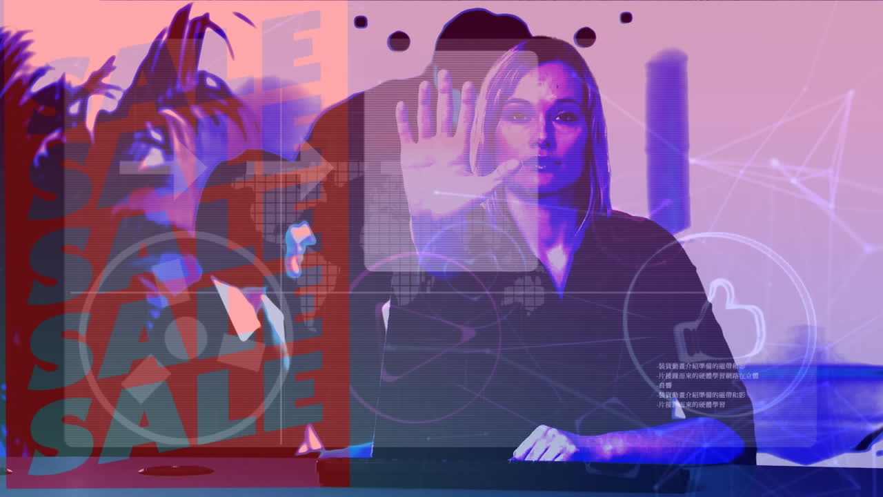 범위 스캐닝의 애니메이션, 데이터 처리에 대한 숫자 사업가