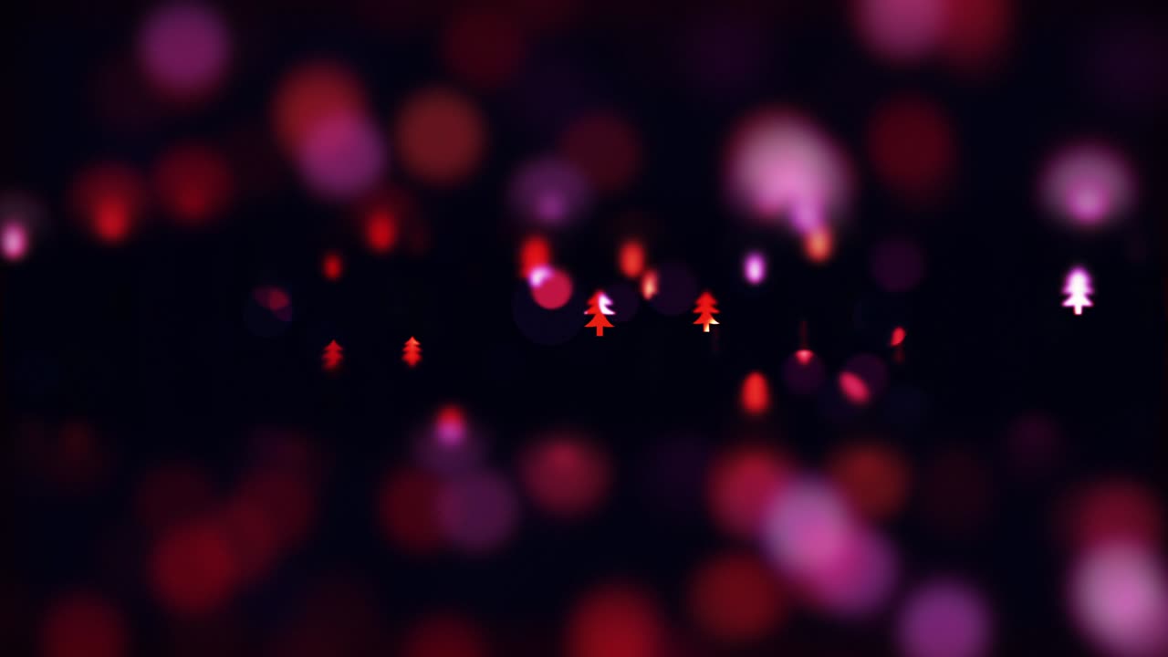 movimiento lento de los pequeños árboles de navidad borrosos y brillantes