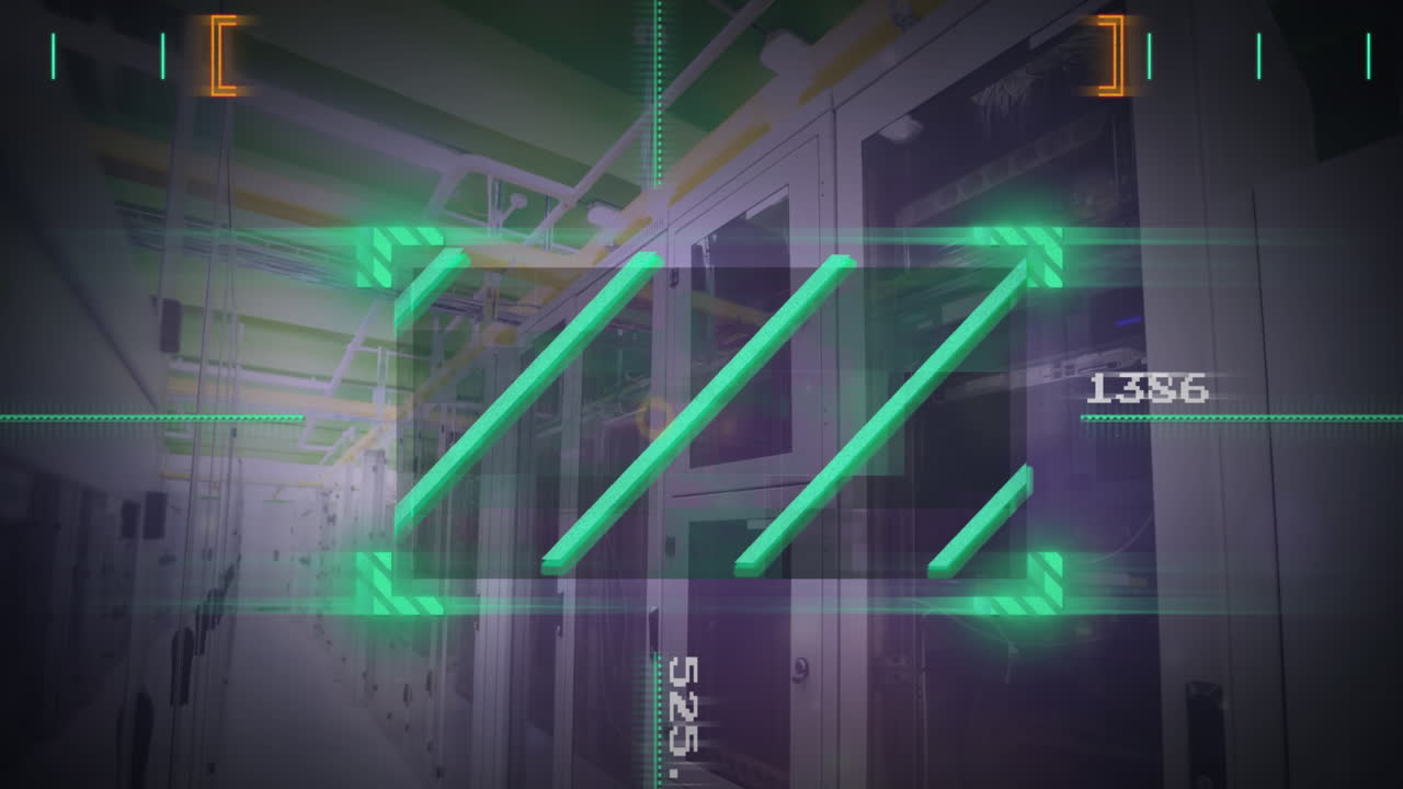 컴퓨터 서버를 통해 데이터 처리의 애니메이션