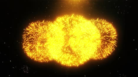 grand opening celebration animation with fireworks