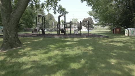 outside of school building grounds on playground