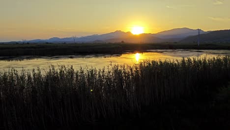 sunset in the albufera of mallorca