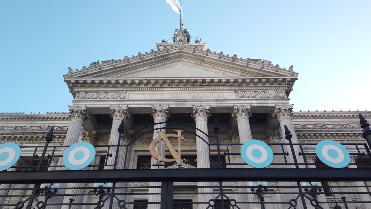 Argentina Buenos Aires Congresso Architettura Governo Colonna Neoclassico Esterno Vista Tracciato