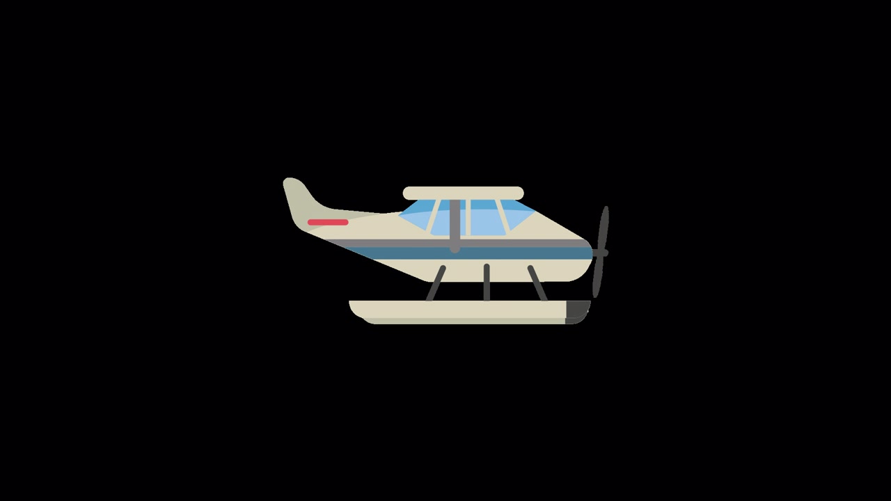Assemblaggio Animato di un Idrovolante in Stile Flat Design