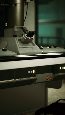 close-up of a sophisticated microscope in a scientific laboratory