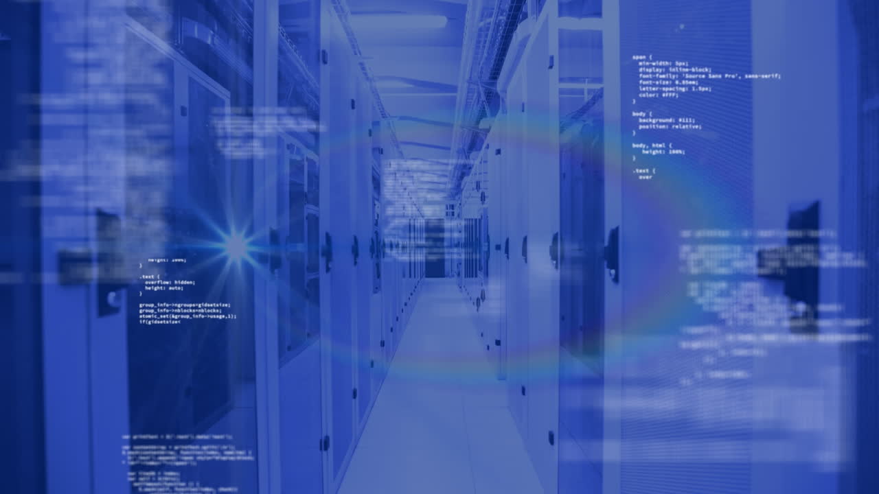 Animation of data processing and digital information flowing