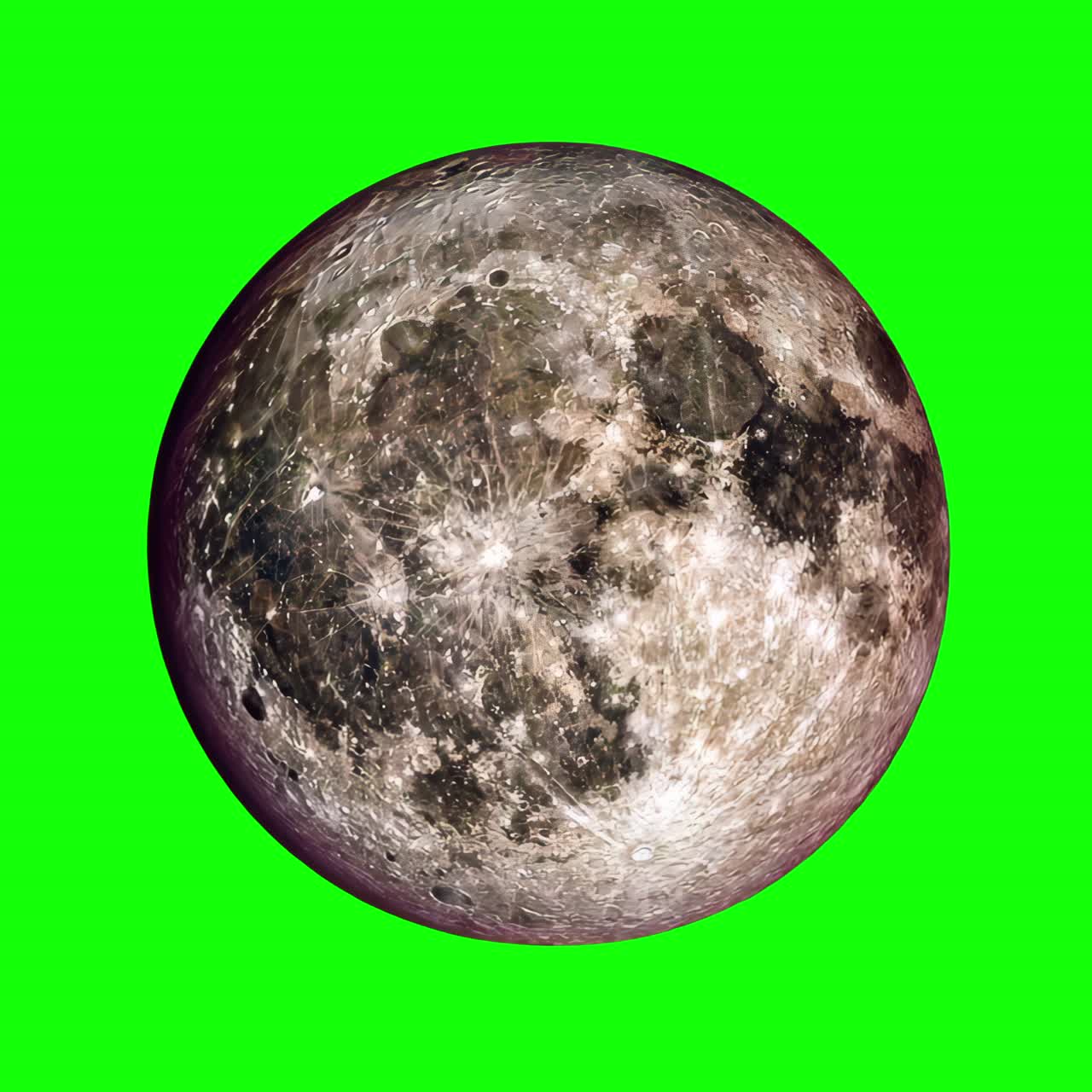Vintage full moon animation, transparent 4K video, green screen
