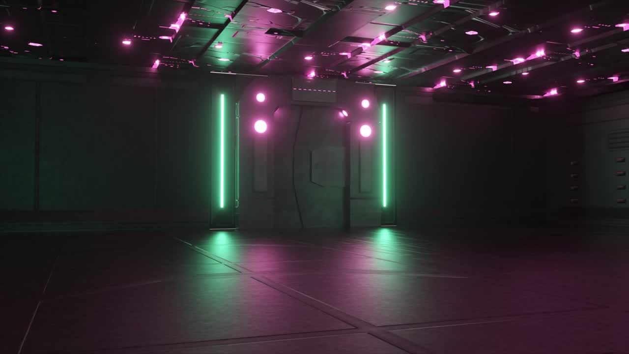 corredor de neón futurista