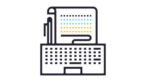 animación del icono de la línea de escritura del ensayo