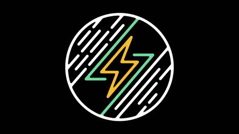 electricity generation line icon animation with alpha