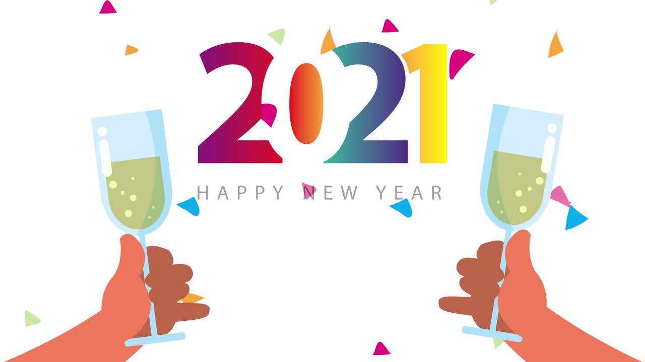 Celebrazione di Capodanno 2021 con champagne